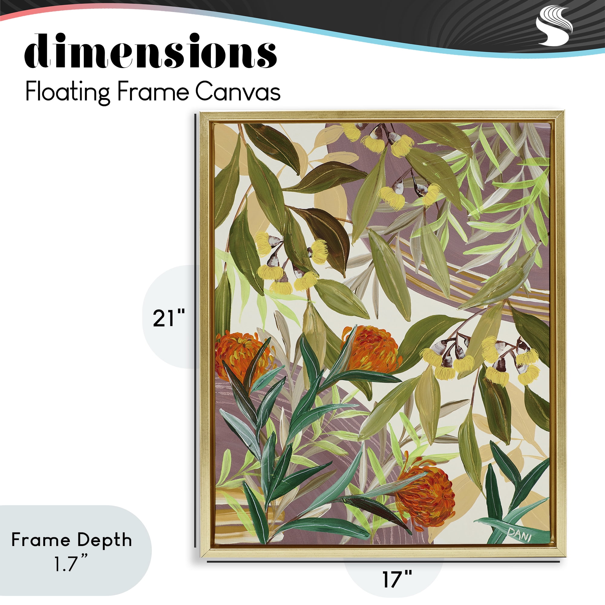 Stupell Industries Walk With Me Blooms Gold Framed Floater Canvas Wall Art, design by Dani Heyward