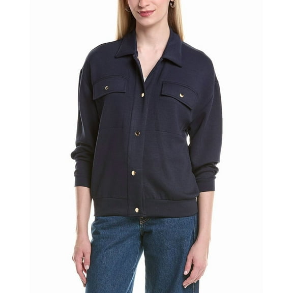 Nanette Nanette Lepore womens Cargo Jacket, l, Blue