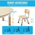 thumbnail image 6 of ZOPan Round Activity Table and Chairs Set, Height Adjustable Plastic Art Desk with 2 Seats, Set Table Set, Maple Top With Natural Border, 6 of 8