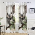 thumbnail image 5 of Koala Leaves Grey Blackout Curtain Panels Drapes Privacy Assured with Light Filtering Curtains for Living room Bedroom Bathroom Window, 5 of 6