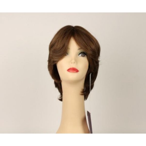 European Human Hair Freeda Wig Linda Light Brown With Blonde Highlights Skin Top Size L