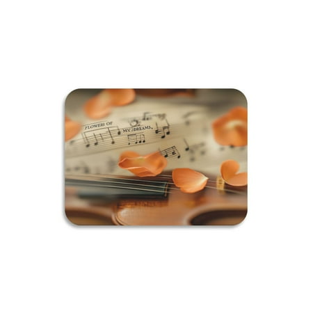 

Dish Drying Mat Diatomite Kitchen Mats Counter Absorbent Dish Pad Drainer Rack Sheet Music and Orange Petals