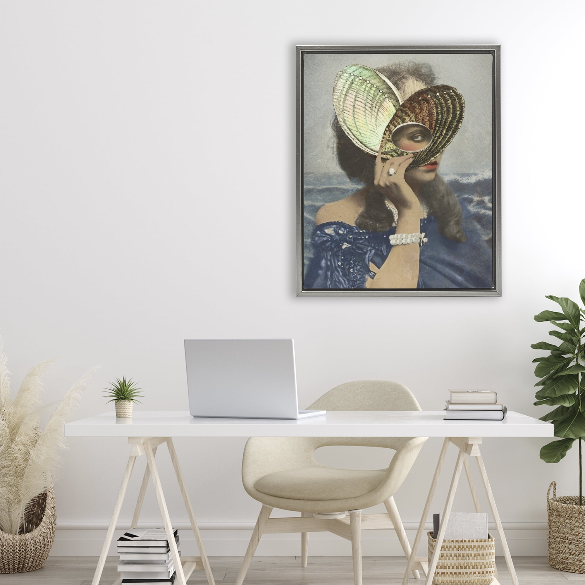 Stupell Industries Portrait of Naturalist Gray Framed Floater Canvas Wall Art, design by Victoria Barnes