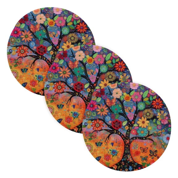 BZSMCE Mats for Pots,Pans Place Luxuriant Tree Simple Style Pattern Pot Mats