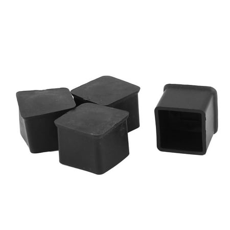 Square Legs For Furniture Unique Bargains 4 Pcs Antislip Rubber Square 25mm x 25 mm Chair Foot Cover Table Furniture Leg Protector Black ()