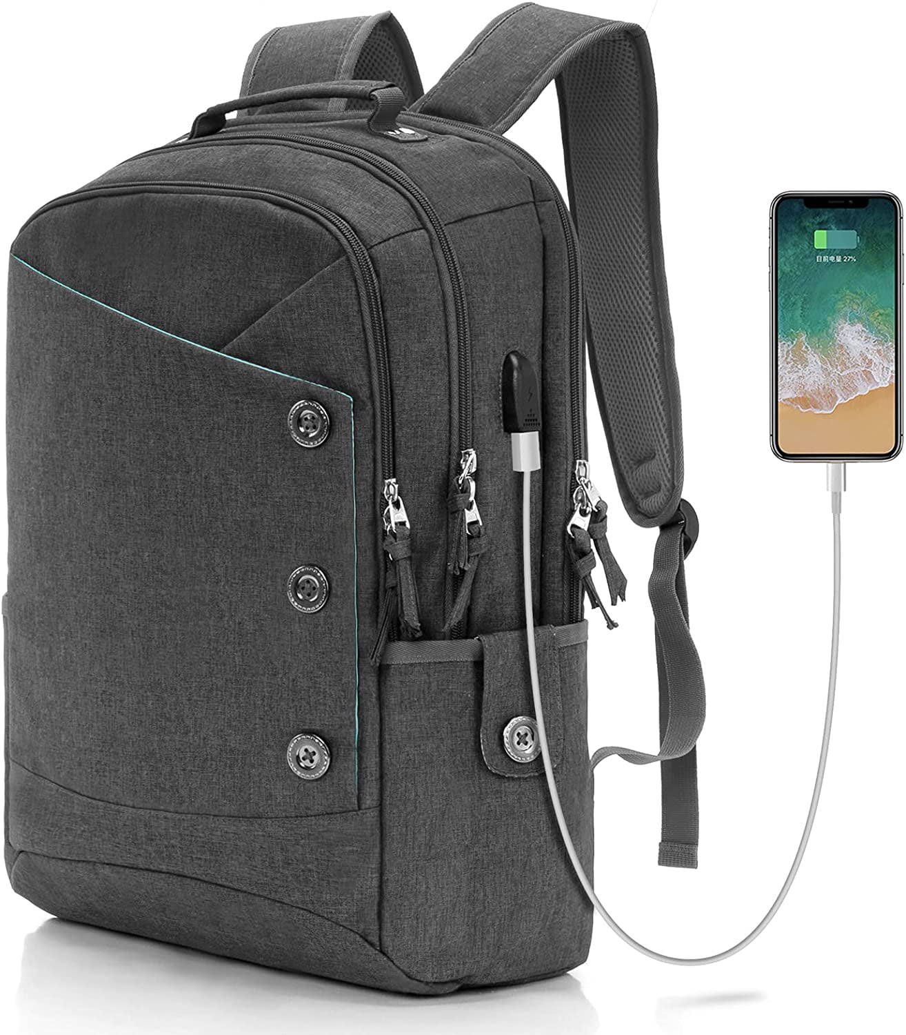 KINGSLONG Water Resistant Laptop Backpack with USB Charging Port Fits 17 inch Computer in Bahrain at BHD 59 Rating 5