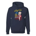 thumbnail image 1 of Wild Bobby, Betty Boop America Land of the Free Home of the Brave Betty Boop Unisex Hoodie Sweatshirt, Navy, XX-Large, 1 of 5