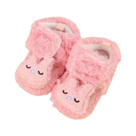 

Toddler Shoes Winter Toddler Shoes Boys And Girls Floor Shoes Flat Bottom Non Slip Plush Warm Hook Loop Solid Color Cute Cartoon Baby Shoes B 3.5