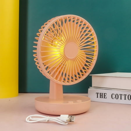

Saekor Small Desktop Fan with 2 Speed Adjustable Angle USB Powered for Home Office Pink