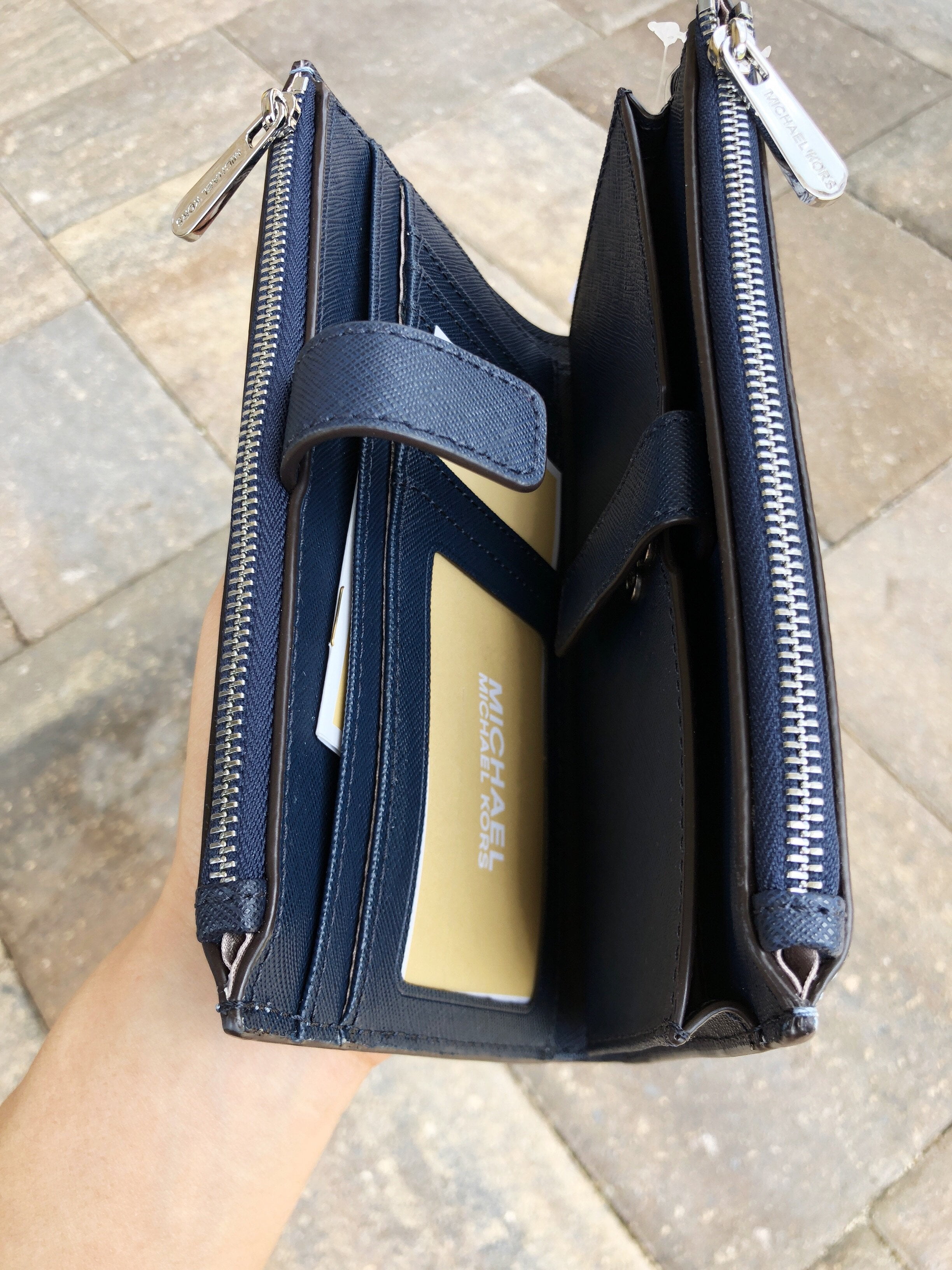 navy blue mk wallet