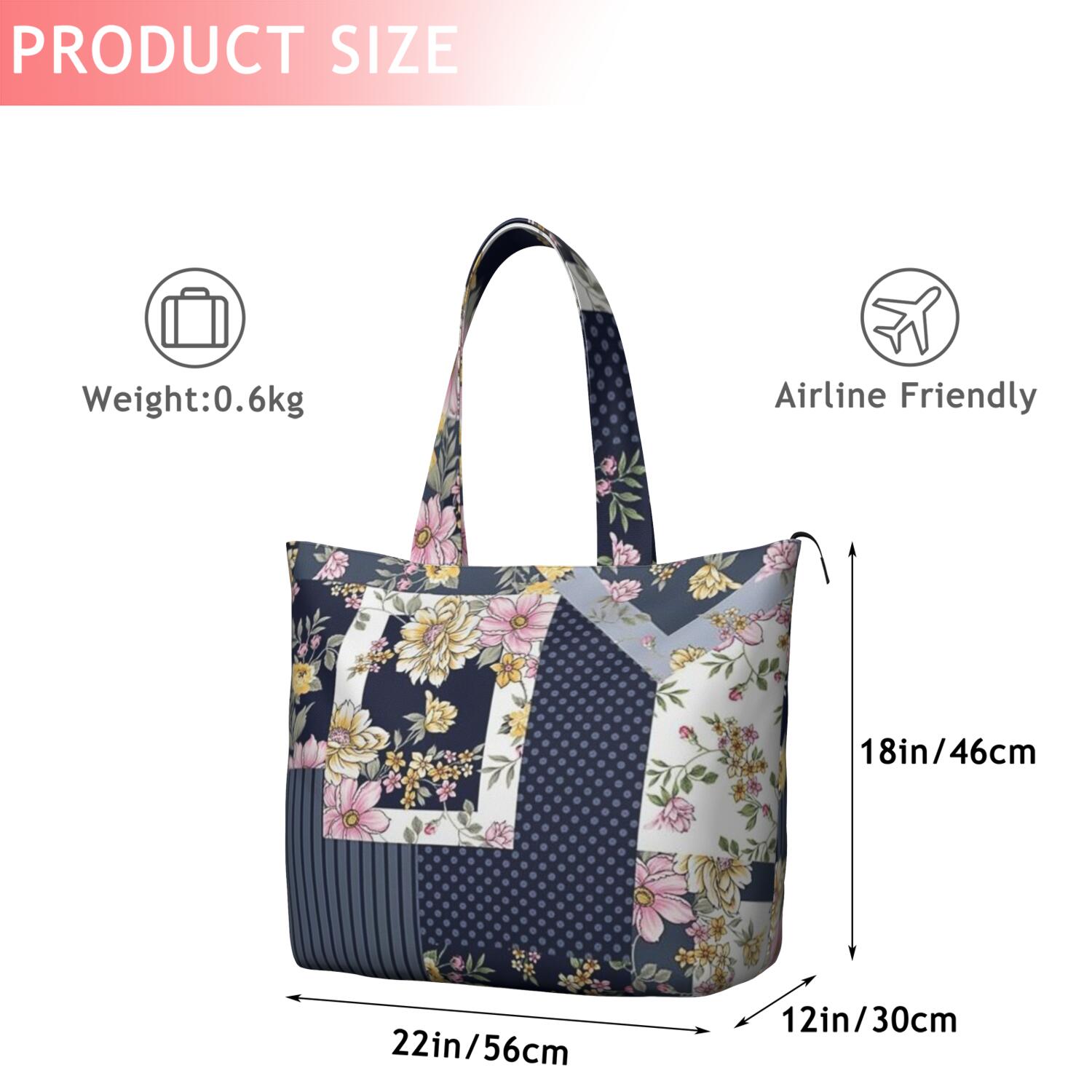 Pioneer Flower Floral Print Pattern Travel Tote Bags for Women Carry On,Large Weekender Bags for Women Travel,Multi Functional Duffle Bag for Work,Shopping,Sports