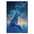 thumbnail image 3 of Starry Night Canvas Inspired Samoyed Dog Pet Family Friend Peace Oil Painting Art Print Poster Wall Decor, 3 of 6