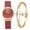 Red, variant on VerPetridure Jadi European And American Style Gold Dial Ladies Bracelet Watch Set
