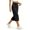 thumbnail image 7 of SAWOBUUN Womens Wide Leg Capri Sweatpants High Waisted Drawstring Casual Soft Cropped Lounge Pants with Pockets, 7 of 7