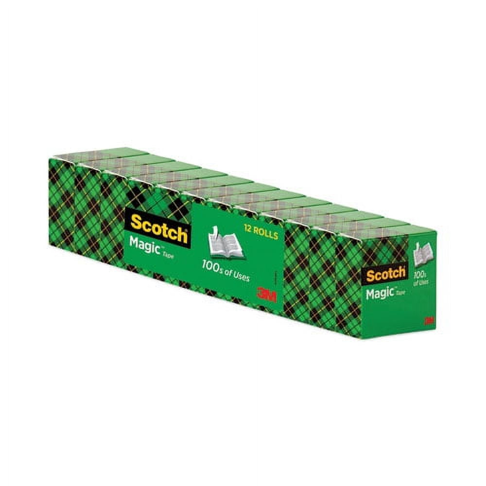 Magic Tape Value Pack, 1" Core, 0.75" X 83.33 Ft, Clear, 12/pack | Bundle of 10 Packs