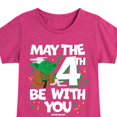 thumbnail image 3 of Star Wars - Yoda May The 4Th - Toddler And Youth Girls Fitted Short Sleeve Tee, 3 of 5