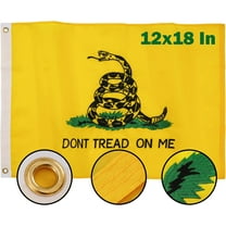 FLAGWIN Gadsden Flag 12x18 Don't Tread On Me Boat Flags, Nylon Flags for Outdoor with Brass Grommets,Double Stitched and Fade Proof