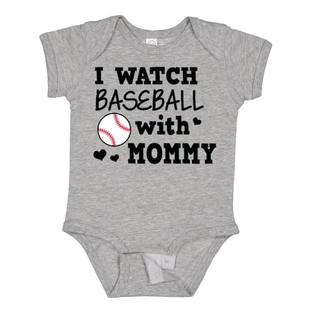 

Inktastic I Watch Baseball with My Mommy Boys or Girls Baby Bodysuit
