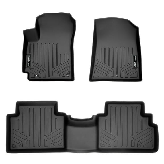 SMARTLINER Custom Fit Floor Mats 2 Row Liner Set Black Compatible With 2020-2022 Kia Soul