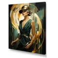 thumbnail image 2 of Designart "Stunning Green and Gold Elegance of Woman in Emerald III" Fashion Canvas Wall Art - Glam Green Woman Hallway Wall Art Decor, 2 of 6