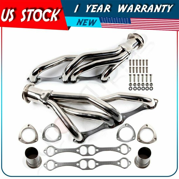 Small Block 265 267 301 305 307 350 V8 Shorty Stainless Exhaust Chrome Header Walmart Com