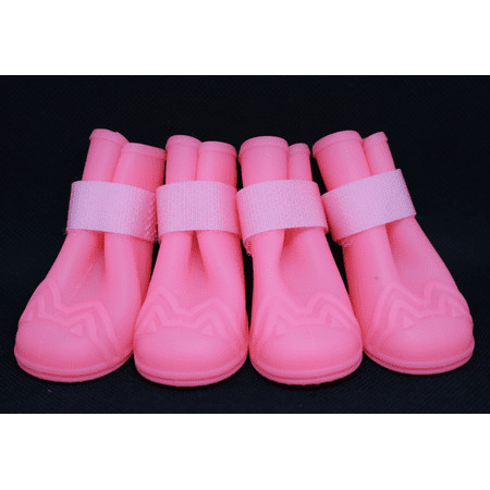 

Livesture Wear Resistant Summer Non Slip Waterproof Pet Rain Boots Pink Number1