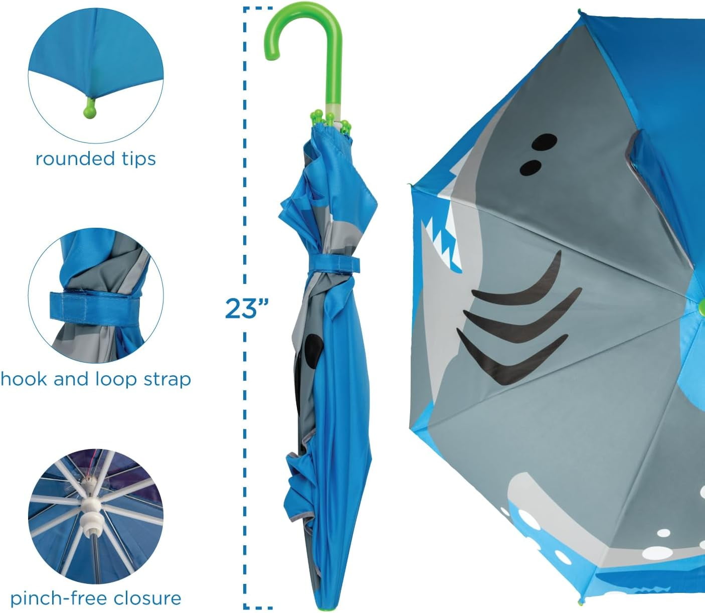 Kids'    with 3D Characters, Pinch  Open Design for Rainy Days