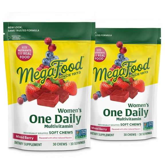 MegaFood Women's One Daily Multivitamin Chews - with B Vitamins & D3 - 30 Servings, 2 Pk