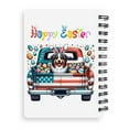 thumbnail image 2 of Happy Easter Australian Shepherd American Flag Truck Bunny Ears Spiral Bound Journal Aussie Dog Lover Gifts 5x7in Spiral Notebook - 03001, 2 of 5