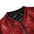thumbnail image 4 of Herrnalise Jackets for Men Casual Solid Standing Collar Long Sleeve Sequin Dance Dress Zip Ja Burgundy, 4 of 8