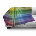thumbnail image 3 of Vintage Rainbow Soft Flannel Fleece Throw Blanket, Retro Plaid Design Checkered Squares Rainbow Colored Geometric Pattern, Cozy Plush for Indoor and Outdoor Use, 60" x 80", Multicolor, by Ambesonne, 3 of 6