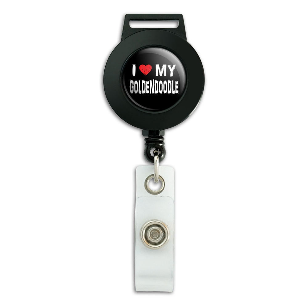 I Love My Goldendoodle Stylish Retractable Badge Card ID Holder