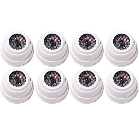Scorpion Security Products 8- Pack Dummy Dome Security Cameras (White)