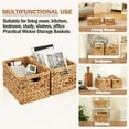 thumbnail image 4 of Edergoo Wicker Storage Basket, Water Hyacinth Storage Baskets with Built-in Handles, Large Wicker Baskets for Storage, 2 Pack Wicker Baskets for Organizing, Natural, 4 of 9