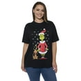 thumbnail image 2 of Women's and Women's Plus Dr. Seuss Grinch & Max T-Shirt Christmas Holiday Black, 2 of 8