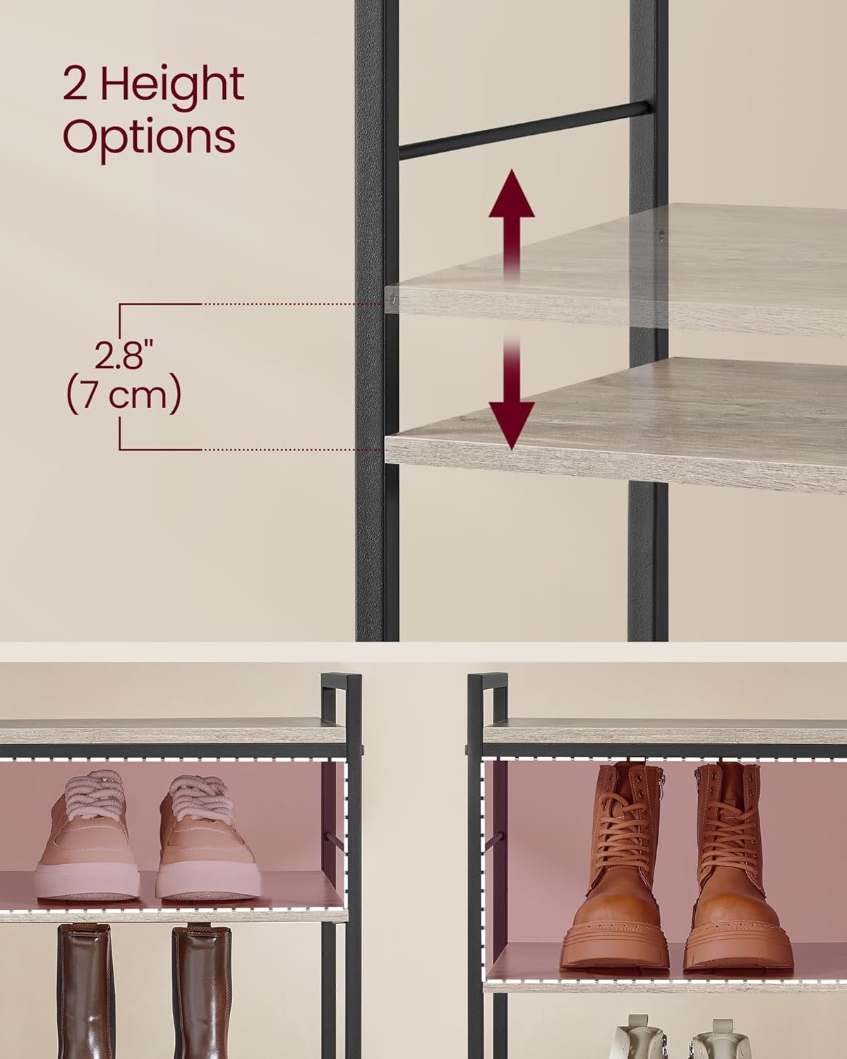 Hall Tree with Shoe Bench, Coat Rack Shoe Bench Set, Entryway Furniture, Multifunctional, 12 Metal Hooks, 4-Tier Shoe Rack, for Entryway, Bedroom