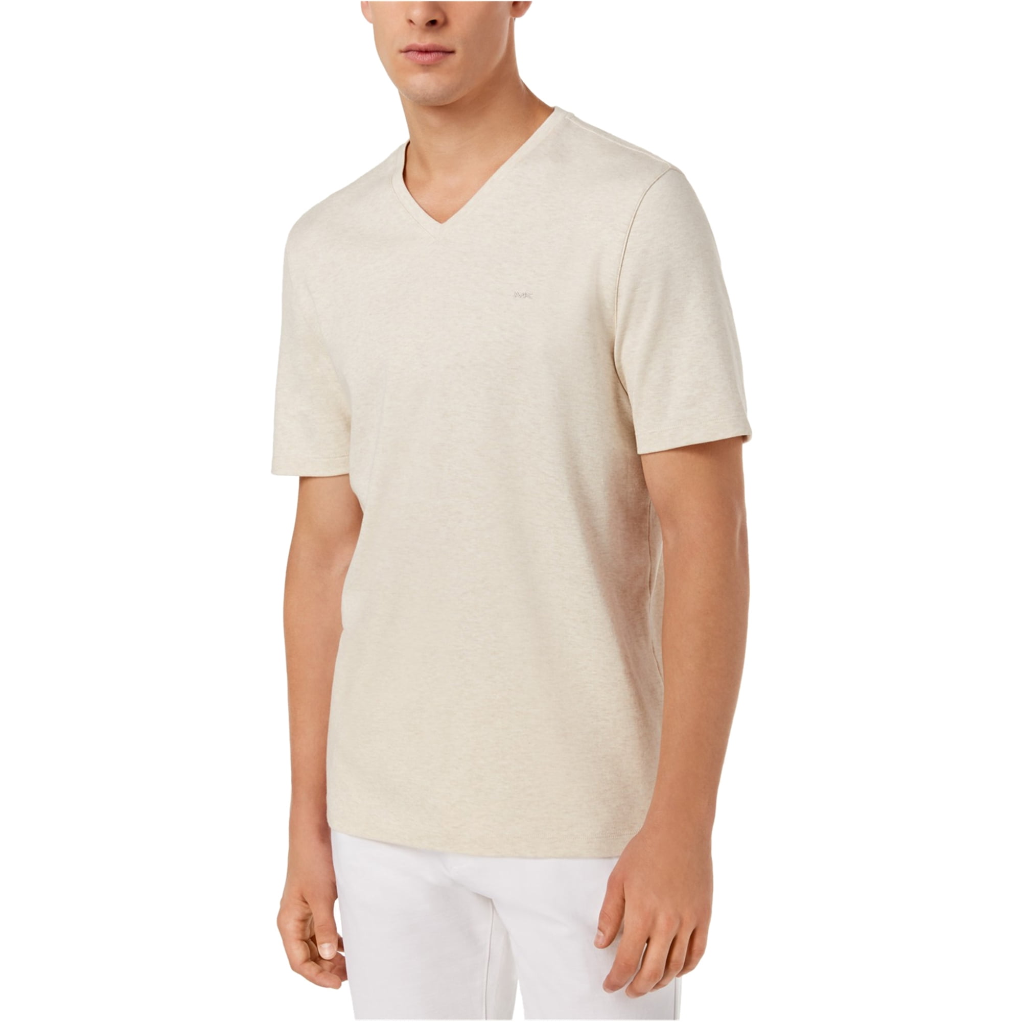 Michael Kors - Michael Kors Mens V-Neck Basic T-Shirt, Beige, Large ...