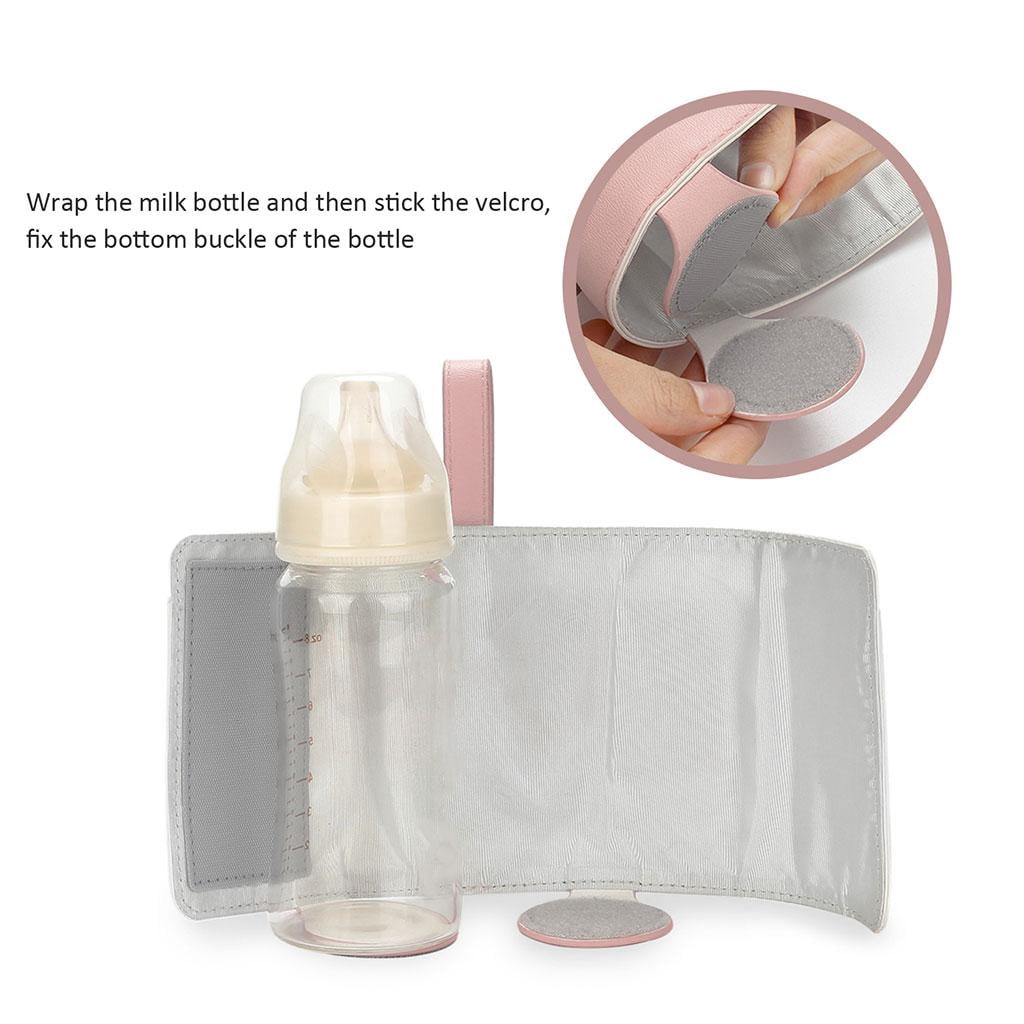 LeeQinersw Smart Baby Bottle Warmer 3 Temperature Thermostat Constant Heating USB Baby Bottle Cooler Milk Warmer for Walk Home Shopping Infant Newborn pink