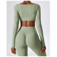 thumbnail image 2 of Tops cortos de yoga for mujer, camiseta de manga larga con cuello cuadrado, camisetas básicas elásticas ajustadas, camisetas deportivas for ejercicio al aire libre y gimnasio, 2 of 6