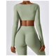 thumbnail image 2 of Tops cortos de yoga for mujer, camiseta de manga larga con cuello cuadrado, camisetas básicas elásticas ajustadas, camisetas deportivas for ejercicio al aire libre y gimnasio, 2 of 6