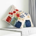 thumbnail image 4 of Throw Pillow Covers 20x20 Inch, Independence Day Decorative Pillow Cases for Couch Sofa Bed, Red Blue Patriotic Poppy Flower Daisy Cotton Linen Square Home Decor Pillowcases with Hidden Zipper, 4 of 7
