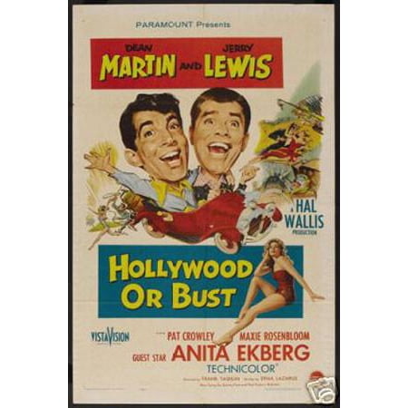 Hollywood Or Bust Jerry Lewis Vintage Movie Poster, 12