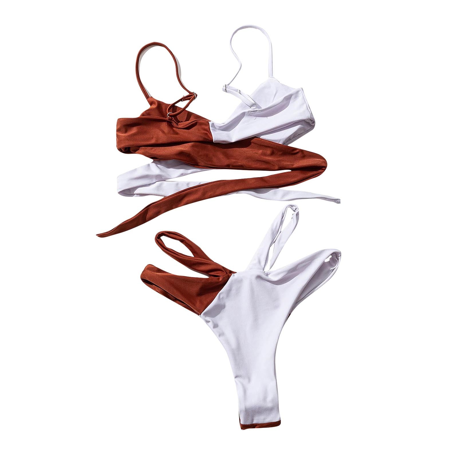 RoyalloveWomen's Fashion Sexy TwoColor Cross Bikini Swimsuit (2 Sets