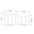 thumbnail image 3 of HOMETRENDS 2-Piece Steel Outdoor Nesting Side Tables, Brown/Off-White, 3 of 10