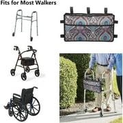 AMQTSLM Walker Basket with Cup Holder, Walker Bags for Elderly, Walker Accessories for Folding Walkers, Rollator or Scooter, Wheelchair Bag for Seniors