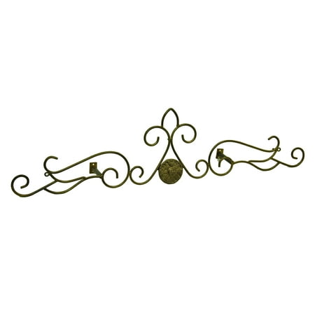 Metal Wall Scroll medallion scroll bronze finish metal wall plaque/drapery crown 23 Metal Wall Scroll medallion scroll bronze finish metal wall plaque/drapery crown 23