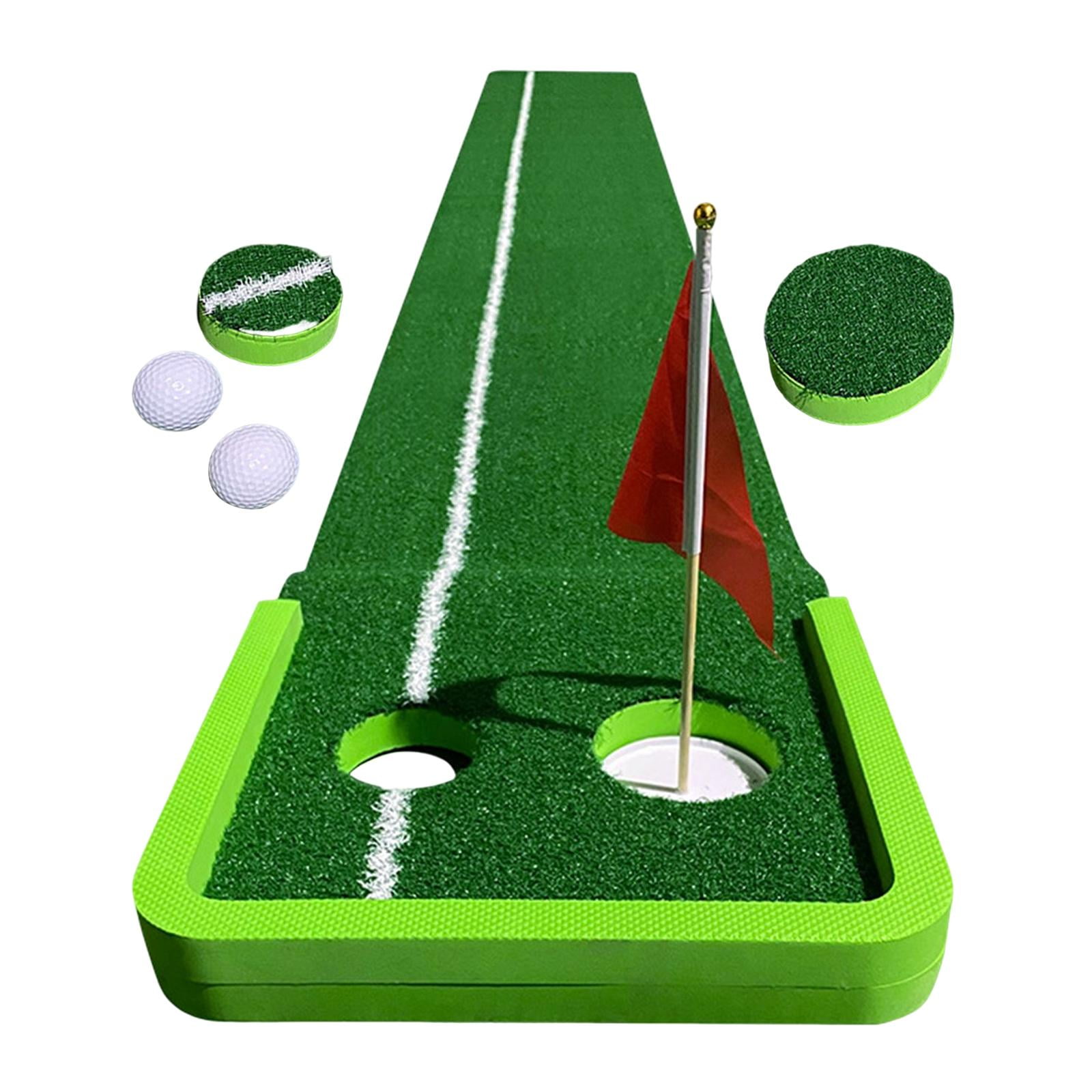 DimyFew Golf Green Putting Mat with Ball and Flags Indoor Outdoor Foldable Golf Practice