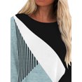 thumbnail image 3 of DYMADE Women Colorblock Printed Round Neck Medium Length Long Sleeve Loose T-shirt, 3 of 4