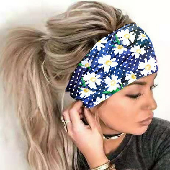 WCJM Headbands for Women Non Slip - Stylish Sports Hair Bands for Women's Hair - Soft Cotton Cloth Stretchy Headbands for Women for Yoga Outdoor Exercise Running