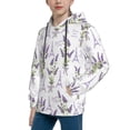 thumbnail image 2 of Fotbe Lavender Flowers Pattern Youth Pullover Hooded Sweatshirt, Boys Hoodie, Kangaroo Pocket Hoodie for Kids Girls -X-Large, 2 of 6